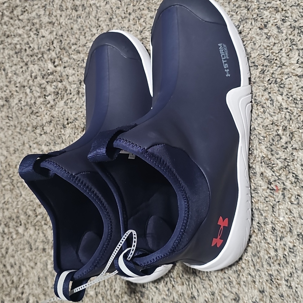 Under Armour Men's Navy and White Rain Boots - Picture 6 of 7